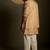 Beige plain chanderi nehru jacket set