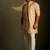 Beige plain chanderi nehru jacket set