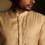 Beige plain chanderi kurta pajama