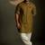 Green plain chanderi nehru jacket set