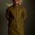 Green plain chanderi nehru jacket set