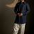 Blue plain chanderi kurta pajama