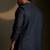 Blue embroidered chanderi nehru jacket