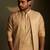 Beige plain chanderi nehru jacket