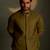 Green plain chanderi nehru jacket
