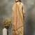 green and peach floral print cotton a-line kurta and trouser with dupatta set