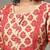red and peach floral print cotton a-line kurta and trouser with dupatta set