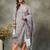 grey hand embroidery cotton straight kurta orange trouser dupatta set