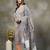 grey hand embroidery cotton straight kurta orange trouser dupatta set