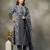 black floral print sequins work cotton a-line kurta and trouser with dupatta set