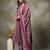 purple floral print sequins work cotton a-line kurta and trouser with dupatta set