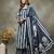 navy blue floral print cotton straight kurta palazoo dupatta set