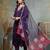 purple zari work a-line silk blend kurta trouser dupatta set cotton lining