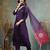 purple zari work a-line silk blend kurta trouser dupatta set cotton lining
