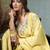 yellow resham embroidery a-line chanderi silk kurta palazoo dupatta set