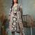 olive floral print anarkali silk blend kalidaar kurta trouser dupatta set