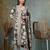 olive floral print anarkali silk blend kalidaar kurta trouser dupatta set