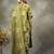 green sequins work pure cotton a-line kurta trouser dupatta set