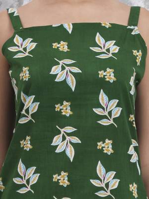 green cotton sleeveless kurta palazzo dupatta set 4