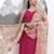pink solid straight silk blend sleeveless kurta trouser dupatta set