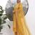 yellow solid straight silk blend sleeveless kurta trouser dupatta set
