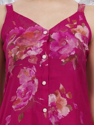 hot pink silk blend a-line kurta palazzo set 4