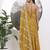 mustard silk blend halter neck kurta palazoo set