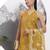 mustard silk blend halter neck kurta palazoo set
