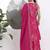 pink silk blend boat neck a-line kurta palazoo set