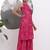pink silk blend boat neck a-line kurta palazoo set