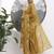 Yufta mustard floral print sequins work cotton kurta trouser with dupatta set