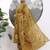 mustard floral print sequins work cotton straight kurta trouser with dupatta set