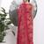 red floral print sequins work cotton straight kurta trouser with dupatta set
