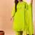 Yufta slik blend lime green straight plus size kurta dupatta pant set cotton lining kurta