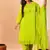 slik blend lime green straight plus size kurta dupatta pant set cotton lining kurta
