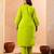 Yufta slik blend lime green straight plus size kurta dupatta pant set cotton lining kurta
