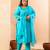slik blend sea green straight plus size kurta dupatta pant set cotton lining kurta