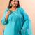slik blend sea green straight plus size kurta dupatta pant set cotton lining kurta