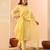 butter yellow slik blend straight plus size kurta dupatta pant set cotton lining kurta