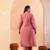 mauve slik blend straight plus size kurta dupatta pant set cotton lining kurta