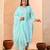 sky blue slik blend straight plus size kurta dupatta pant set cotton lining kurta