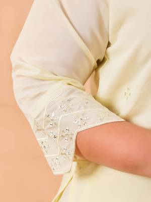 cream slik blend straight plus size kurta dupatta pant set cotton lining kurta 5