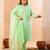 pastel green slik blend straight plus size kurta dupatta pant set cotton lining kurta