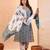 sky blue paisley cotton straight plus size kurta white trouser white dupatta set