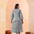 sky blue paisley cotton straight plus size kurta white trouser white dupatta set