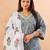 sky blue paisley cotton straight plus size kurta white trouser white dupatta set