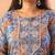 grey hand embroidery cotton plus size straight kurta orange trouser dupatta set