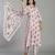 pink block print handcrafted cotton flared kurta set