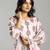 pink block print handcrafted cotton flared kurta set