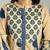 blue and cream ethnic motifs cotton a-line kurta trouser dupatta set